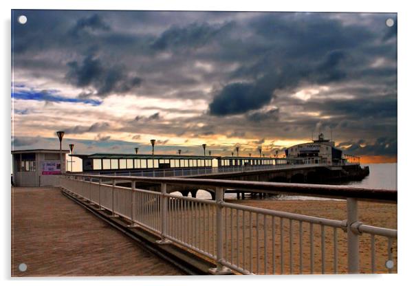 Bournemouth Pier Beach Dorset England Acrylic by Andy Evans Photos