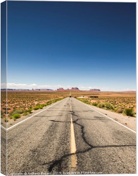Road to Monument Valley Canvas Print by Anthony Rosner