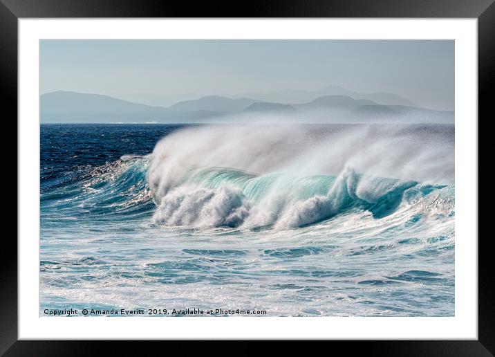 Cresting waves Framed Mounted Print by Amanda Everitt