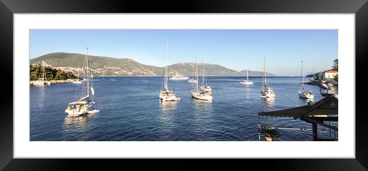 Panorama from Fiscardo Framed Mounted Print by Naylor's Photography