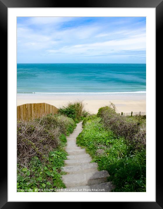 A walk down to the beach. Framed Mounted Print by Will Elliott