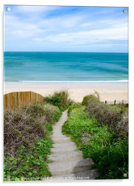 A walk down to the beach. Acrylic by Will Elliott