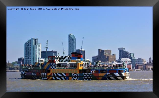 Mersey Ferry Snowdrop  Framed Print by John Wain