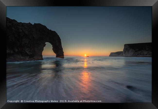 Durdle Door, Jurassic Coast in Dorset Framed Print by Creative Photography Wales