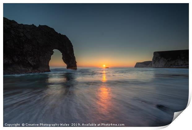 Durdle Door, Jurassic Coast in Dorset Print by Creative Photography Wales