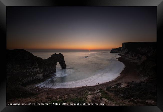 Durdle Door, Jurassic Coast in Dorset Framed Print by Creative Photography Wales