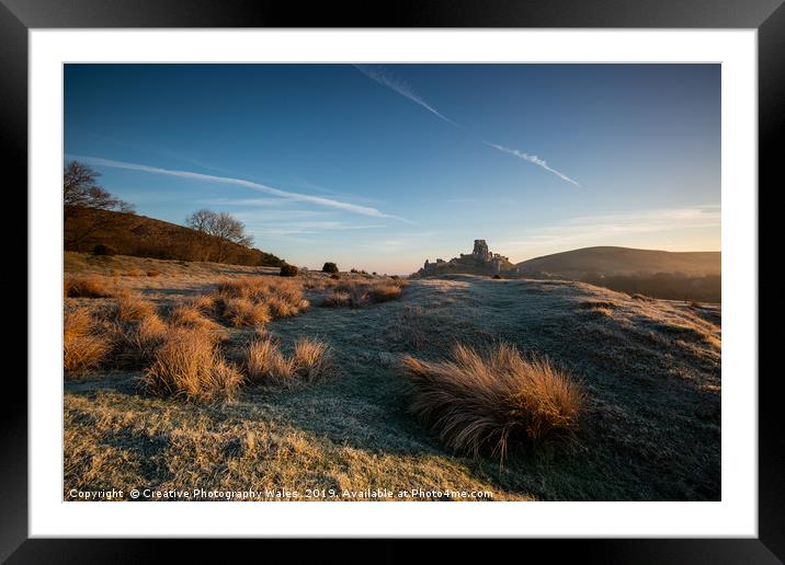 Corfe Castle in Dorset Framed Mounted Print by Creative Photography Wales