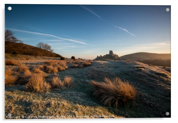 Corfe Castle in Dorset Acrylic by Creative Photography Wales