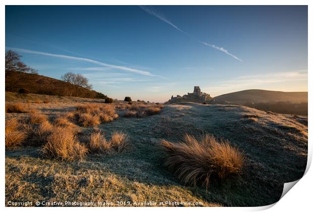 Corfe Castle in Dorset Print by Creative Photography Wales