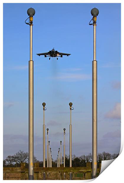 Approach lights and Tornado GR4 Print by Oxon Images
