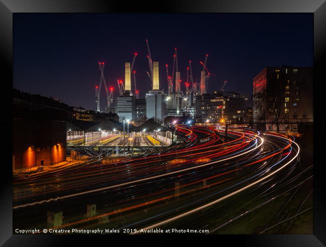 Battersea Power Station on the Thames, London Framed Print by Creative Photography Wales