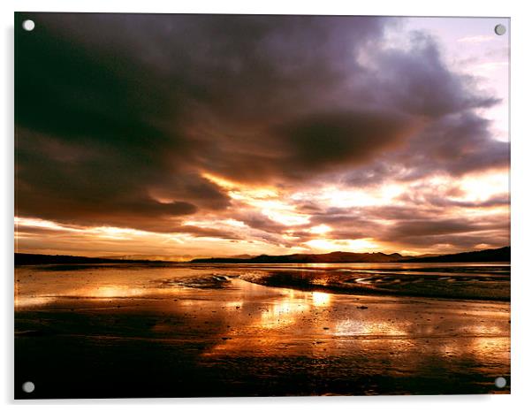 Sunset over the Cromarty Firth Acrylic by Mark Malaczynski