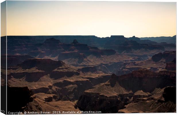 Sunset over the Grand Canyon Canvas Print by Anthony Rosner