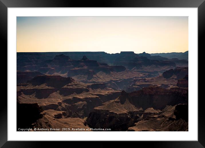 Sunset over the Grand Canyon Framed Mounted Print by Anthony Rosner