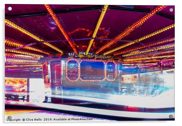 The Waltzer fairgrown ride at Kings Lynn, Norfolk Acrylic by Clive Wells