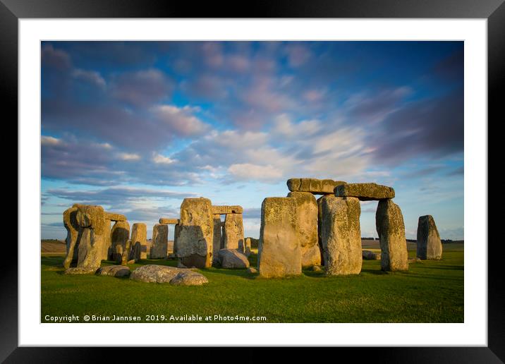 Evening Over Stonehenge Framed Mounted Print by Brian Jannsen