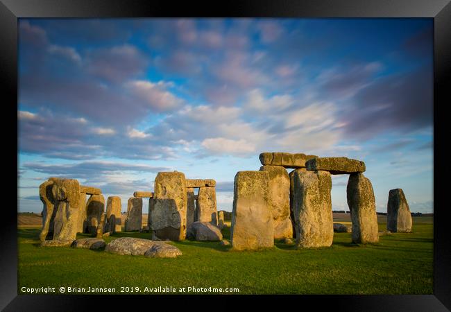 Evening Over Stonehenge Framed Print by Brian Jannsen
