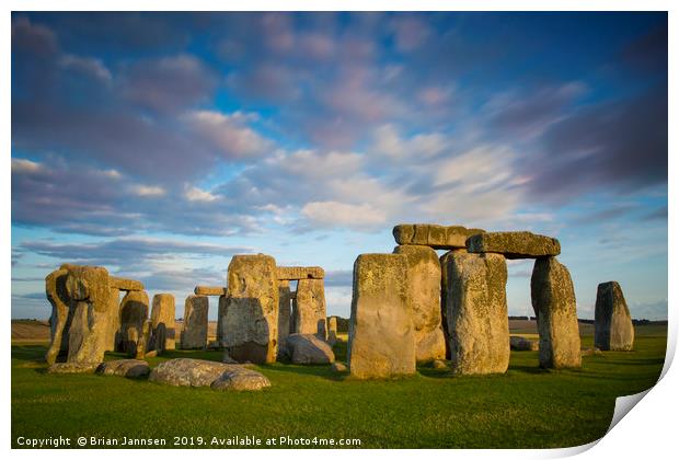 Evening Over Stonehenge Print by Brian Jannsen