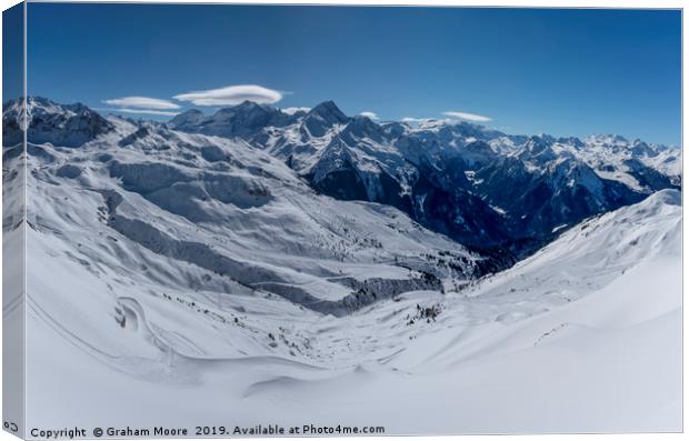 Planay below La Plagne Canvas Print by Graham Moore