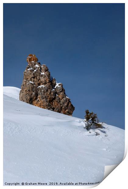 Snow and Rock Print by Graham Moore