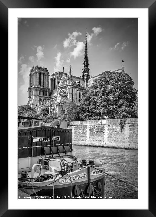 PARIS Cathedral Notre-Dame | monochrome Framed Mounted Print by Melanie Viola