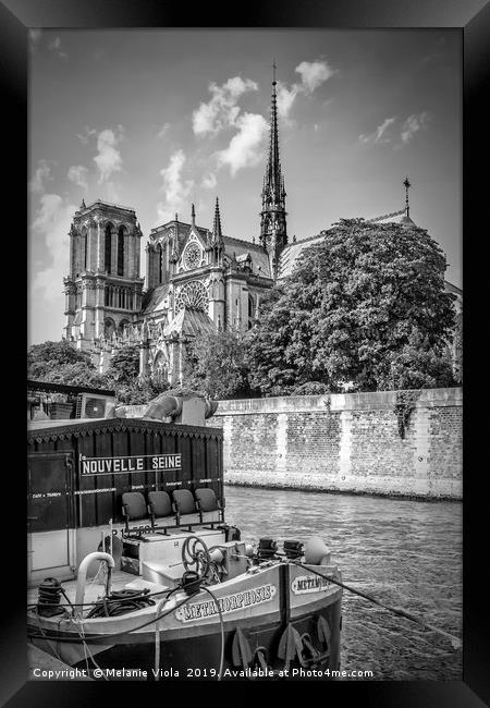 PARIS Cathedral Notre-Dame | monochrome Framed Print by Melanie Viola