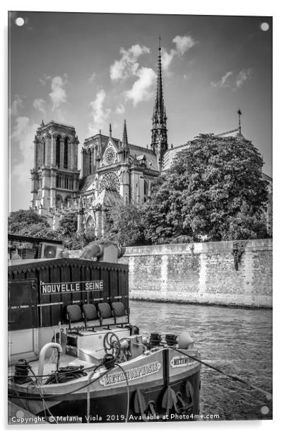 PARIS Cathedral Notre-Dame | monochrome Acrylic by Melanie Viola