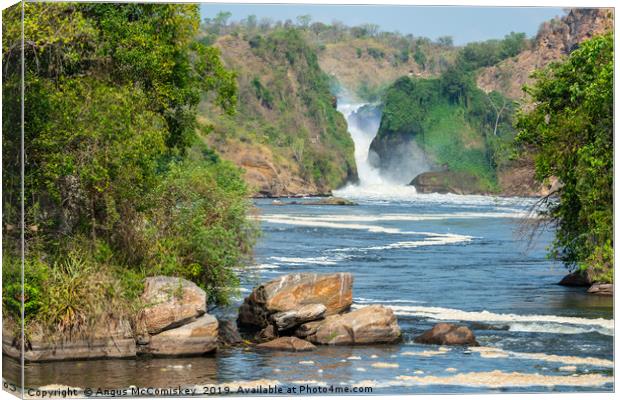 Murchison Falls from the Victoria Nile in Uganda Canvas Print by Angus McComiskey