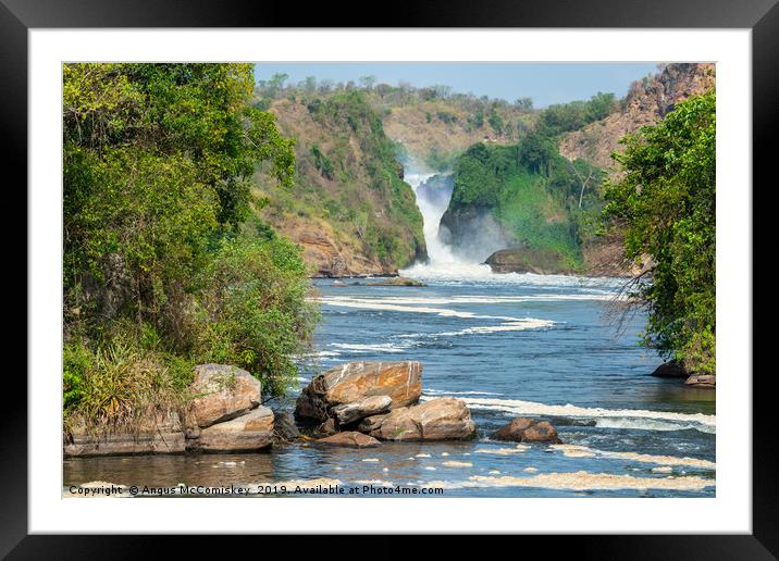 Murchison Falls from the Victoria Nile in Uganda Framed Mounted Print by Angus McComiskey