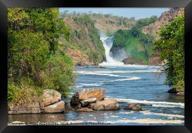 Murchison Falls from the Victoria Nile in Uganda Framed Print by Angus McComiskey