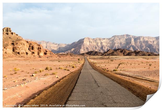 road in timan national park in south israel near e Print by Chris Willemsen