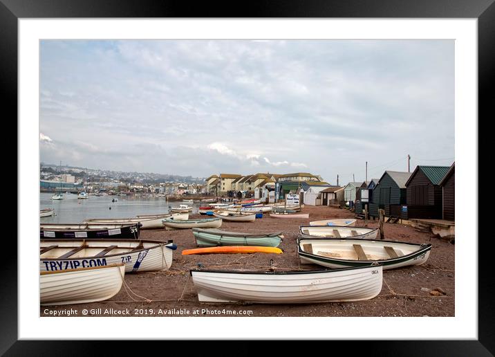 Little Boats of Teignmouth Beach Framed Mounted Print by Gill Allcock