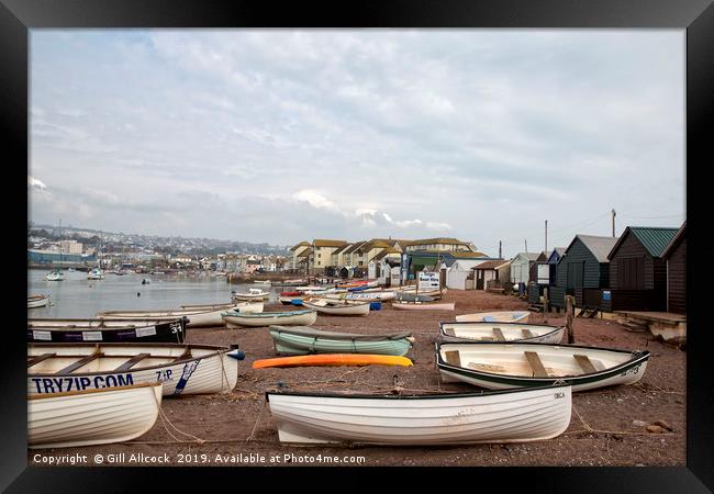 Little Boats of Teignmouth Beach Framed Print by Gill Allcock