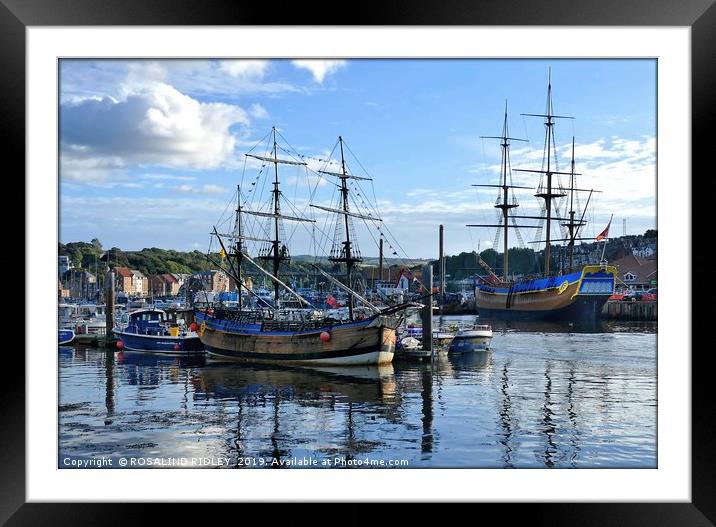 "Whitby ships" Framed Mounted Print by ROS RIDLEY