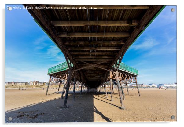 Underneath Lytham St Annes Pier Acrylic by Katie McGuinness