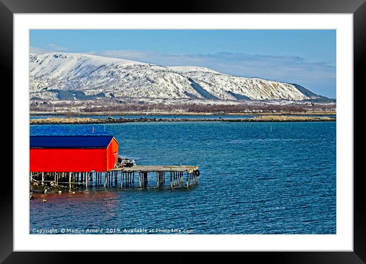 Risoyhamn Boathouse, Norway Framed Mounted Print by Martyn Arnold