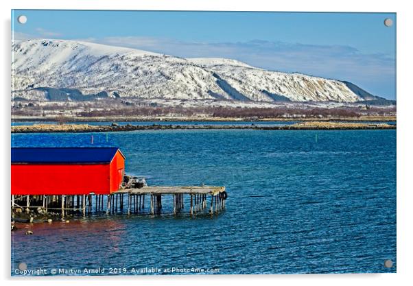 Risoyhamn Boathouse, Norway Acrylic by Martyn Arnold