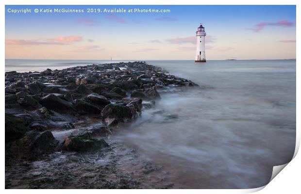 Perch Rock Lighthouse, New Brighton Print by Katie McGuinness