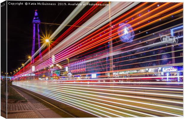 Blackpool illuminated tram Canvas Print by Katie McGuinness