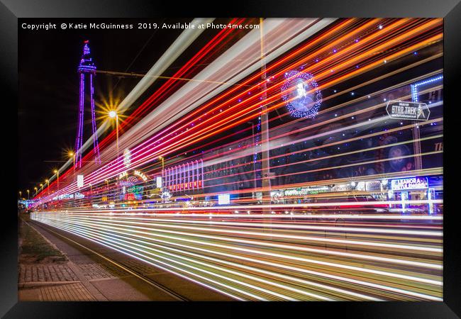 Blackpool illuminated tram Framed Print by Katie McGuinness
