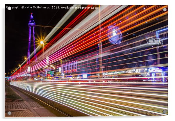 Blackpool illuminated tram Acrylic by Katie McGuinness