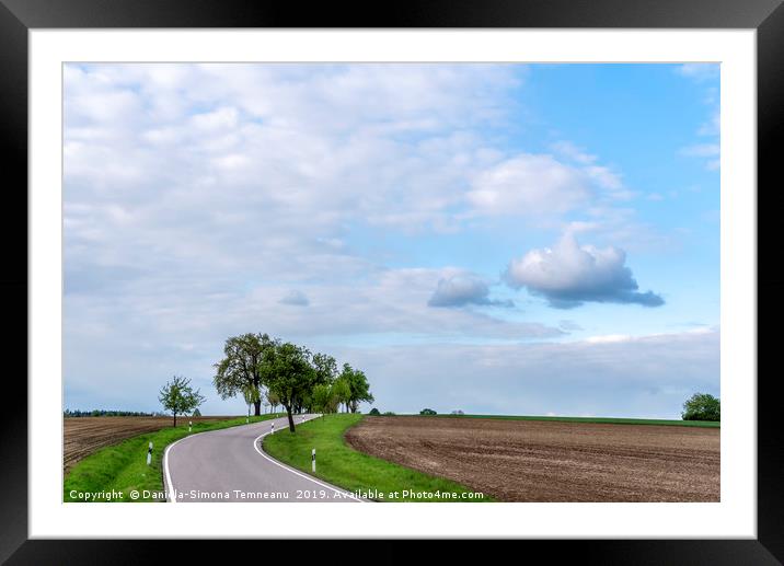 Countryside road under the blue sky  Framed Mounted Print by Daniela Simona Temneanu