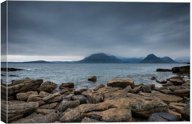 The Black Cuillins across Loch Scavaig, from Elgol Canvas Print by Nick Rowland