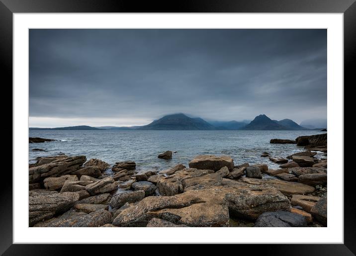 The Black Cuillins across Loch Scavaig, from Elgol Framed Mounted Print by Nick Rowland