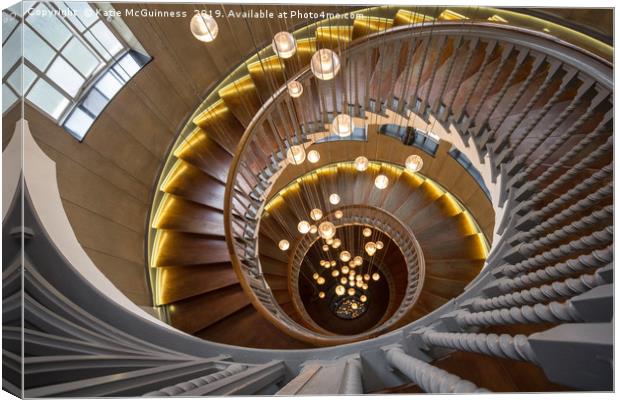 Heals Department Store Spiral Staircase, London Canvas Print by Katie McGuinness