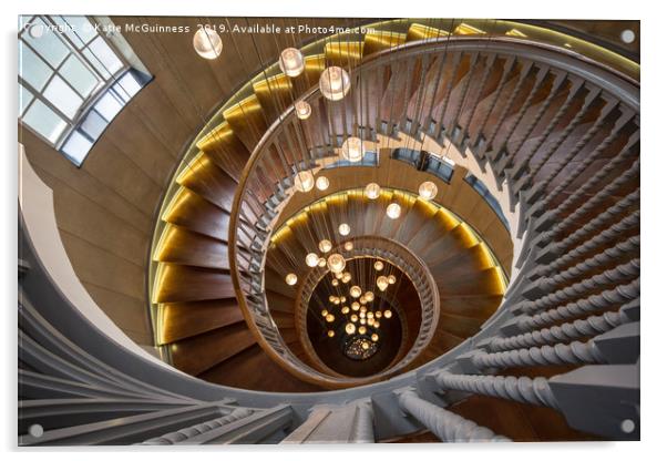 Heals Department Store Spiral Staircase, London Acrylic by Katie McGuinness