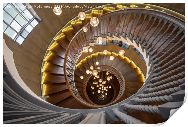 Heals Department Store Spiral Staircase, London Print by Katie McGuinness