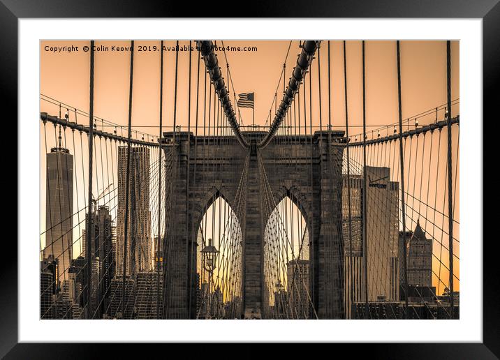 Brooklyn Bridge at Dawn Framed Mounted Print by Colin Keown
