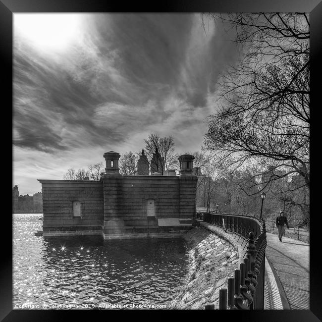 North Gatehouse - Central Park Framed Print by Colin Keown