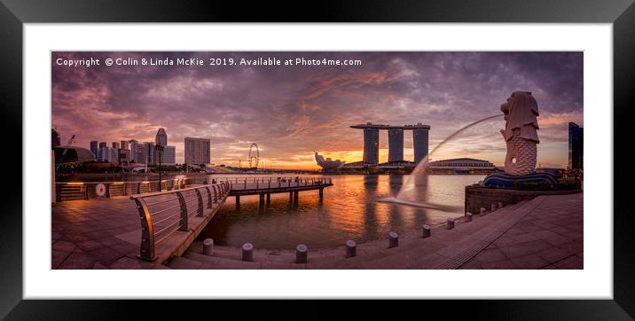 Sunrise Singapore Framed Mounted Print by Colin & Linda McKie